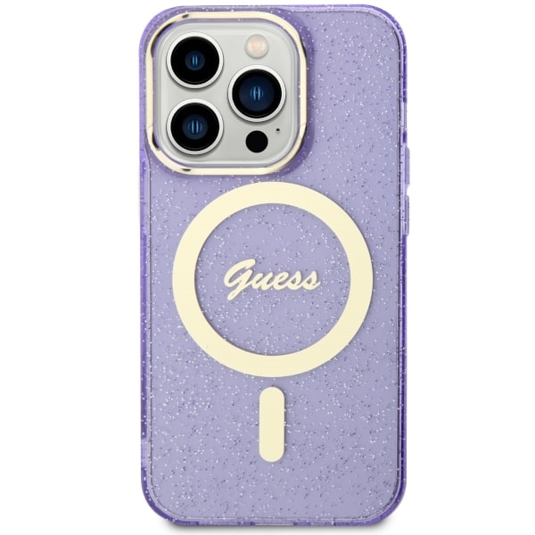 Guess MagSafe dėklas iPhone 14 Pro Max – violetinis