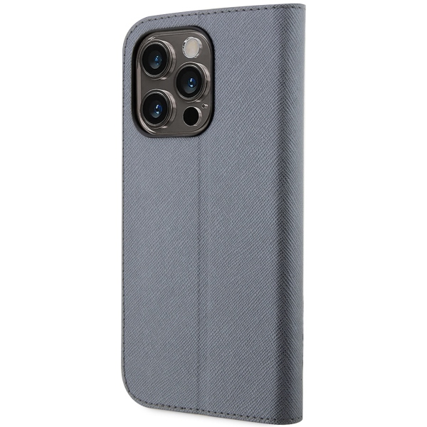 Karl Lagerfeld atverčiamas dėklas iPhone 14 Pro Max – sidabrinis