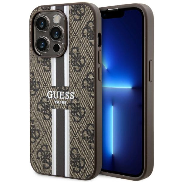 Guess MagSafe dėklas iPhone 14 Pro – rudas