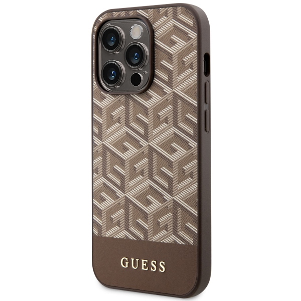 Guess MagSafe dėklas iPhone 14 Pro Max – rudas