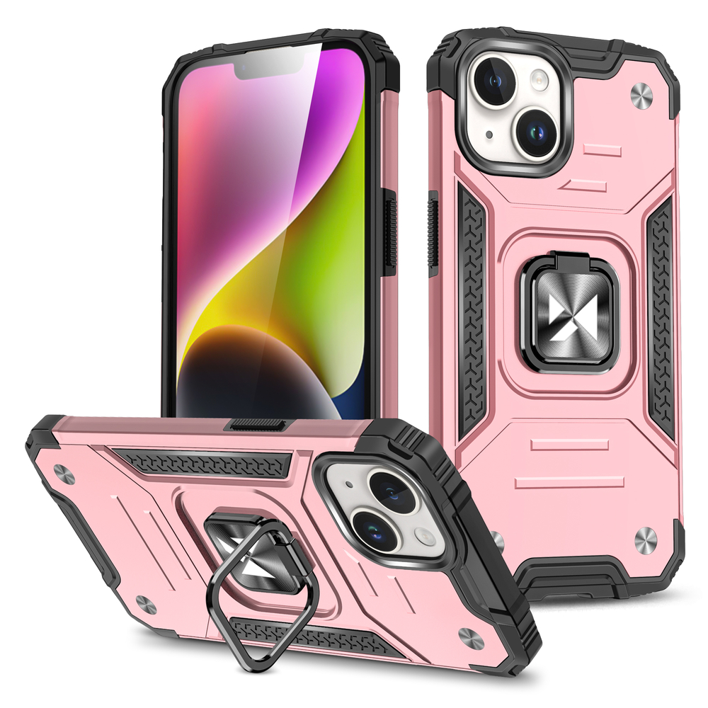 Wozinsky Ring Armor dėklas iPhone 15 Plus su žiedu ir stovu – auksinis