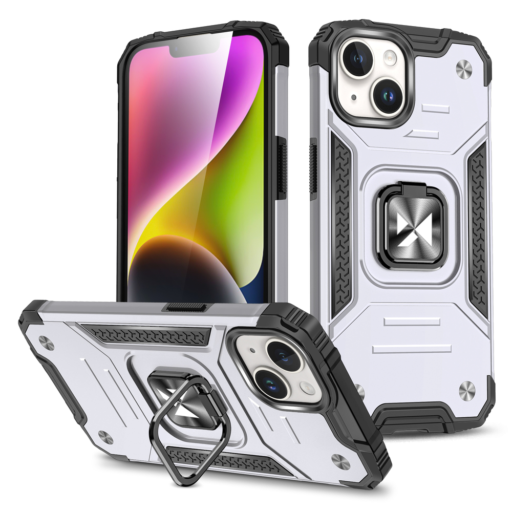 Wozinsky Ring Armor dėklas iPhone 15 Plus – sidabrinis