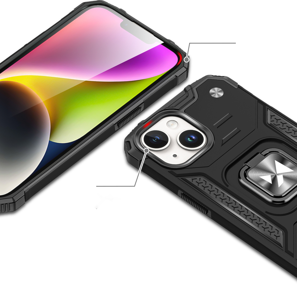 Wozinsky Ring Armor dėklas iPhone 15 Plus – sidabrinis