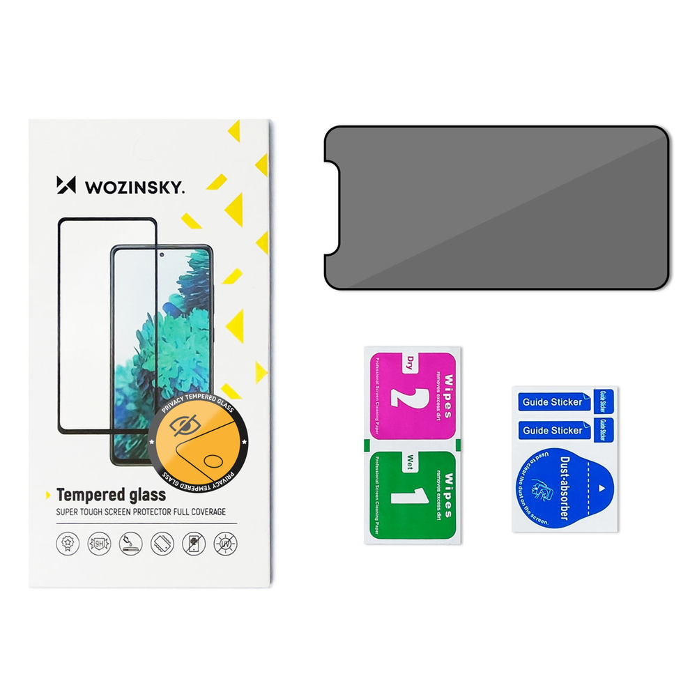 Wozinsky privatumo grūdintas stiklas iPhone 15 Pro Max – juodas
