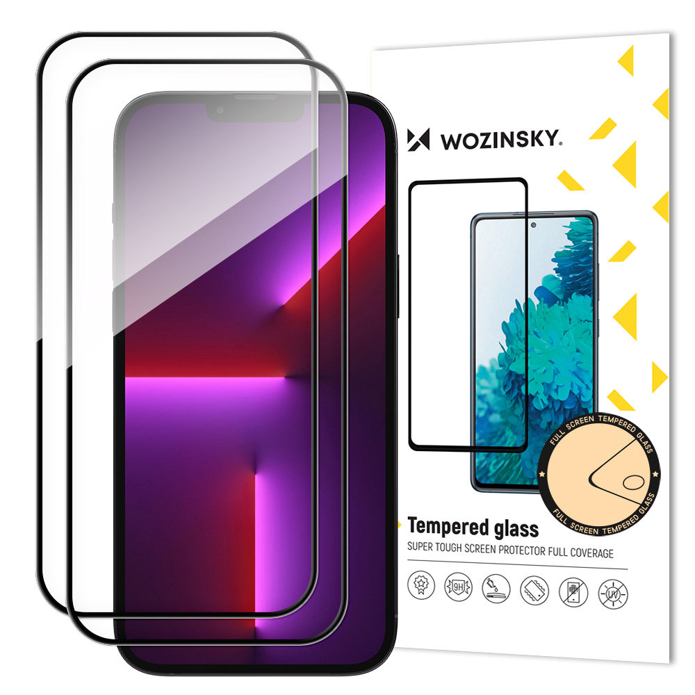 Wozinsky Full Glue stiklas iPhone 15 Pro Max – juodas (2 vnt.)