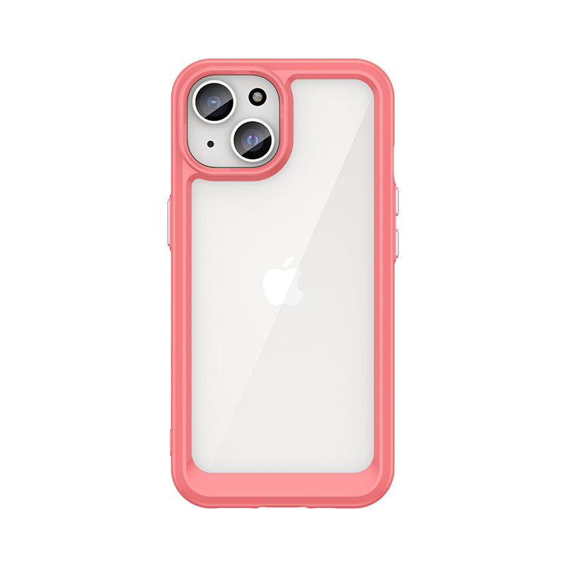 Sustiprintas dėklas iPhone 15 Plus Outer Space – raudonas