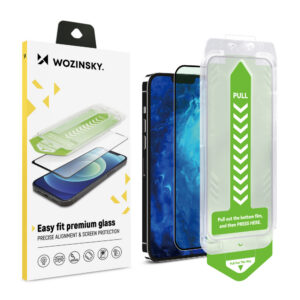 Wozinsky grūdintas stiklas iPhone 15 Plus su rėmeliu – juodas