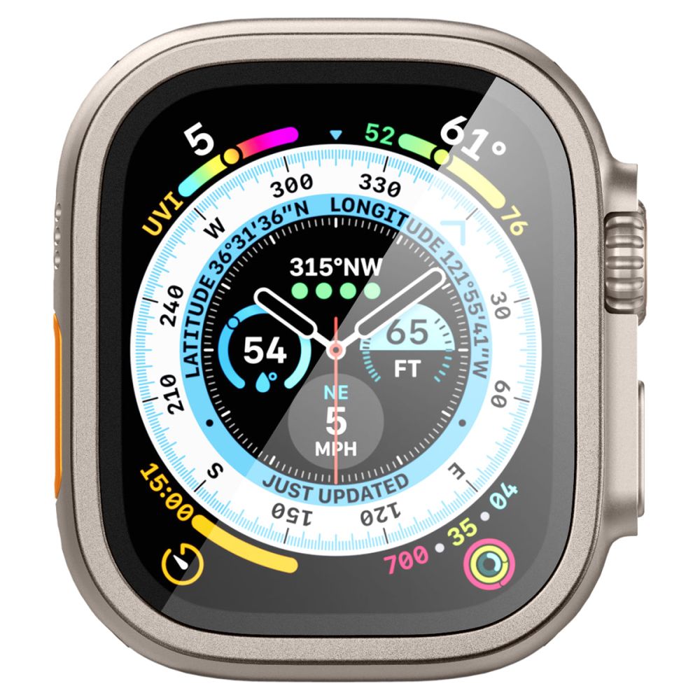 Apsauginis stiklas Spigen Glas.tR Slim Pro Apple Watch Ultra 1/2 (49 mm), titano spalvos