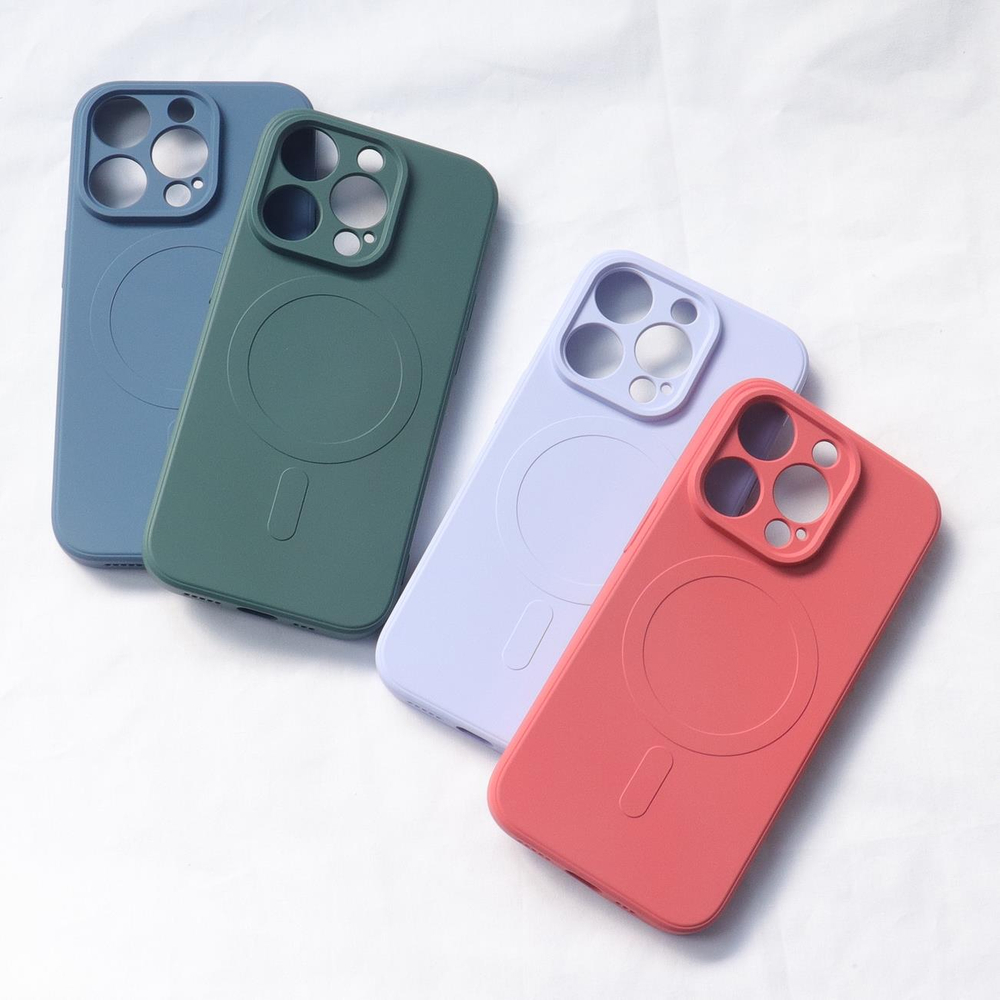 Silikoninis MagSafe dėklas iPhone 15 Pro Max – violetinis