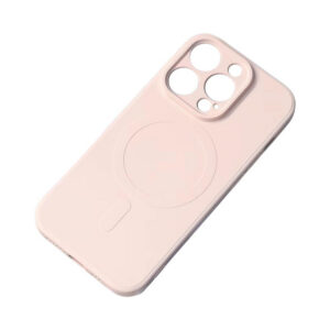 MagSafe suderinamas silikoninis dėklas iPhone 15 Plus – rožinis