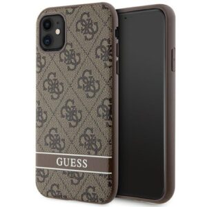 Guess 4G Stripe dėklas iPhone 11/XR – rudas