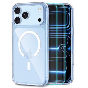 Dėklas Tech-Protect FlexAir Hybrid MagSafe + apsauginis stiklas 2 vnt. iPhone 17 Pro / 18 Pro, skaidrus