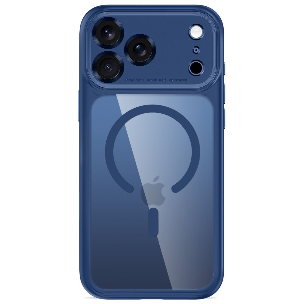 Dėklas Tech-Protect MagPeak MagSafe CC iPhone 17 Pro / 18 Pro, tamsiai mėlynas / skaidrus