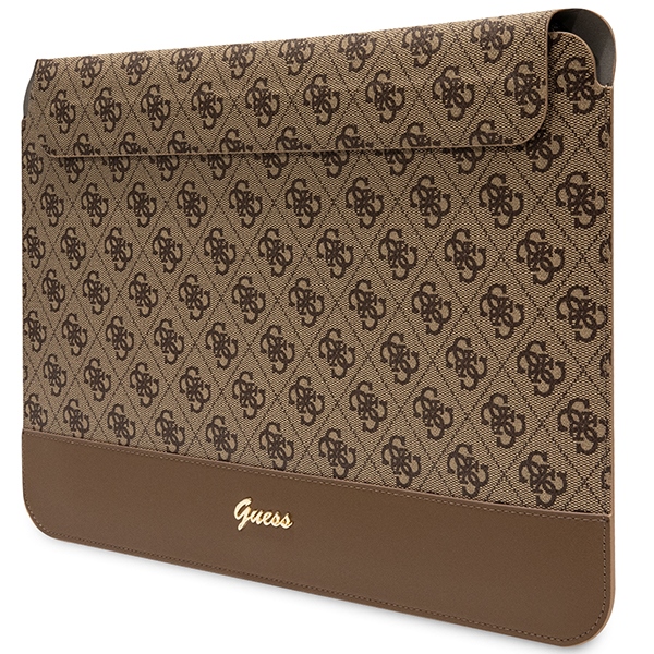 Guess 4G Stripe Metal Logo dėklas 14" nešiojamajam kompiuteriui - rudas
