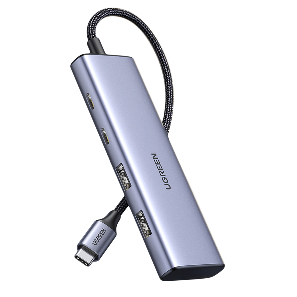 HUB USB-C - 2 x USB-A / 2 x USB-C 20 cm Ugreen CM473 - pilkas