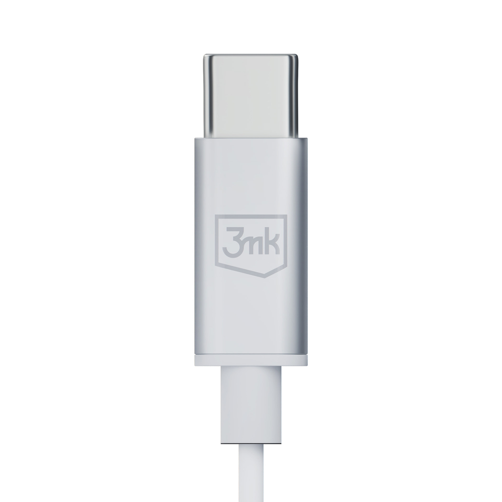 USB-C 3mk laidinės ausinės – baltos
