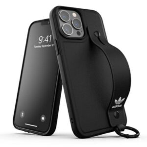 Adidas Originals dėklas iPhone 13 Pro Max su rankos dirželiu – juodas