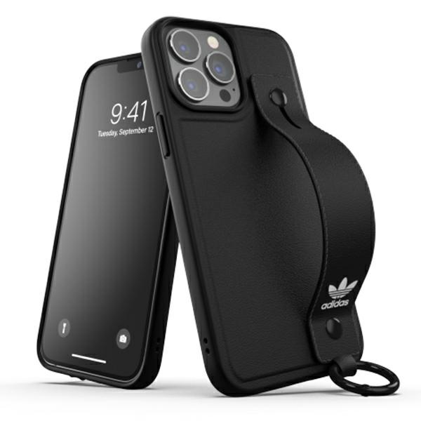 Adidas Originals dėklas iPhone 13 Pro Max su rankos dirželiu – juodas