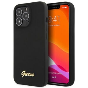 Guess silikoninis dėklas iPhone 13 Pro Max – juodas