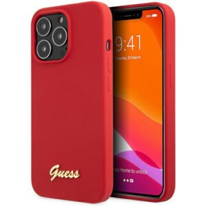 Guess silikoninis dėklas iPhone 13 Pro Max – raudonas