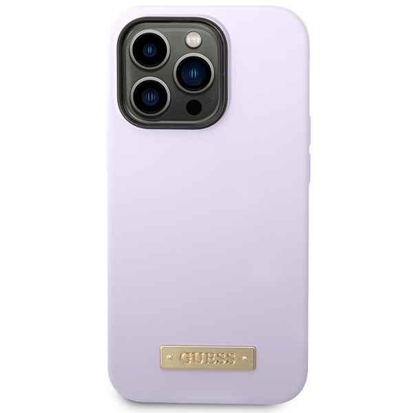 Guess MagSafe dėklas iPhone 14 Pro – violetinis