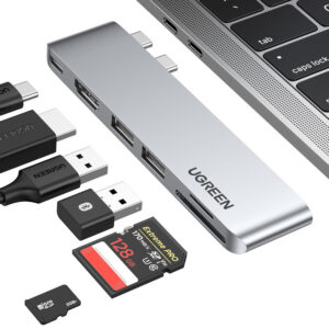 HUB Ugreen CM380 2xUSB-C - HDMI/2xUSB 3.0/SD TF/USB-C PD - pilkas