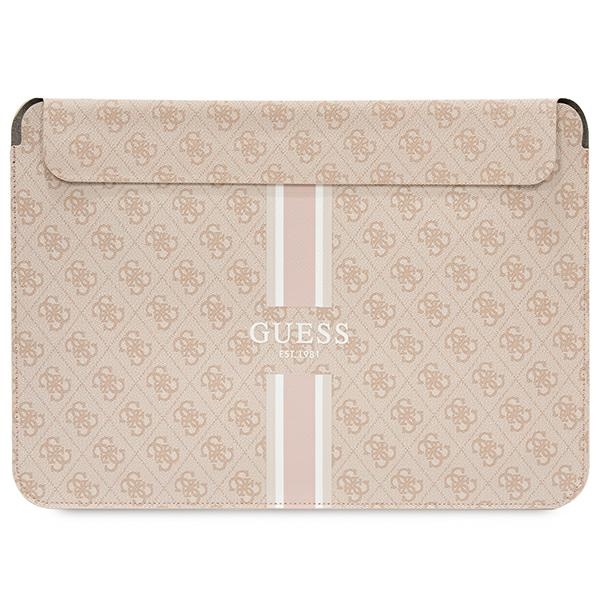 Guess 4G Printed Stripes dėklas 14" nešiojamajam kompiuteriui - rožinis
