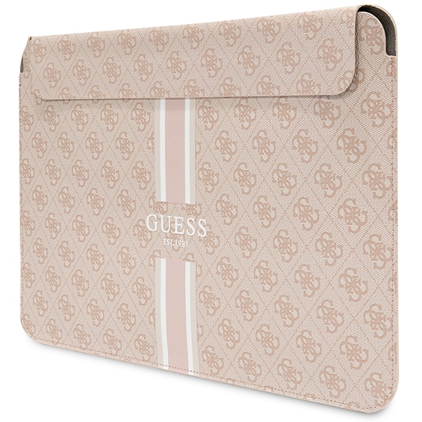 Guess 4G Printed Stripes dėklas 14" nešiojamajam kompiuteriui - rožinis