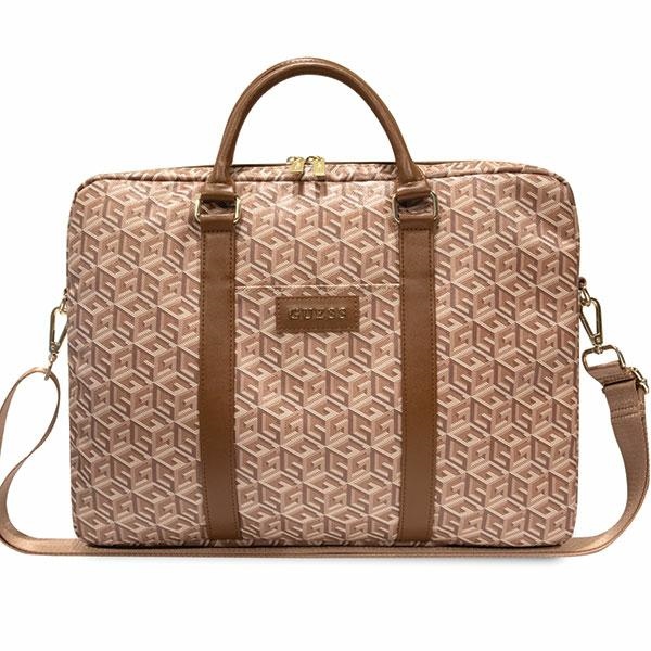 Guess GCube Stripes krepšys 16" nešiojamajam kompiuteriui - rudas