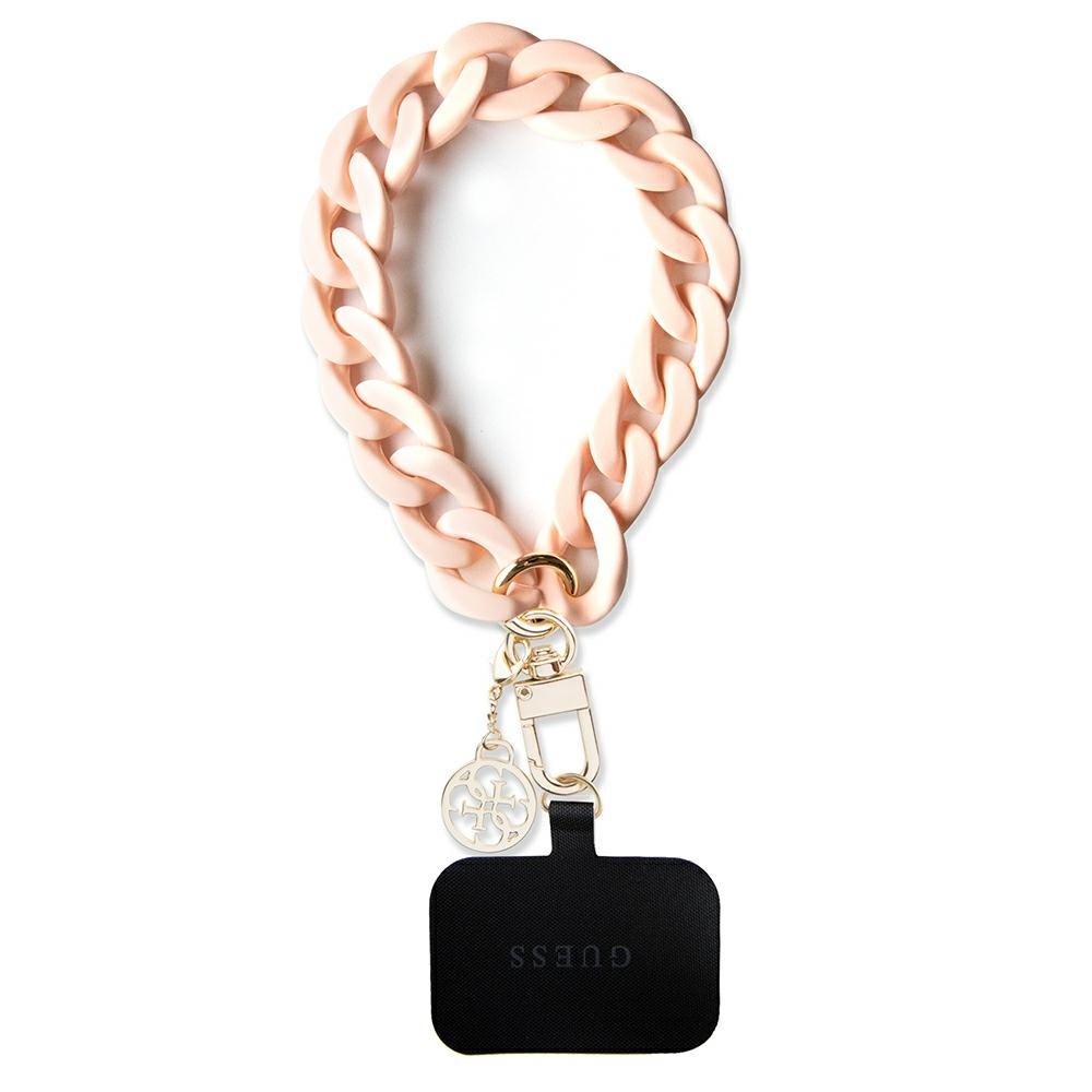 Guess GUOUCBMC4MP Universal Big Hand Strap dėklas - rožinis akrilinis 4G žavesys
