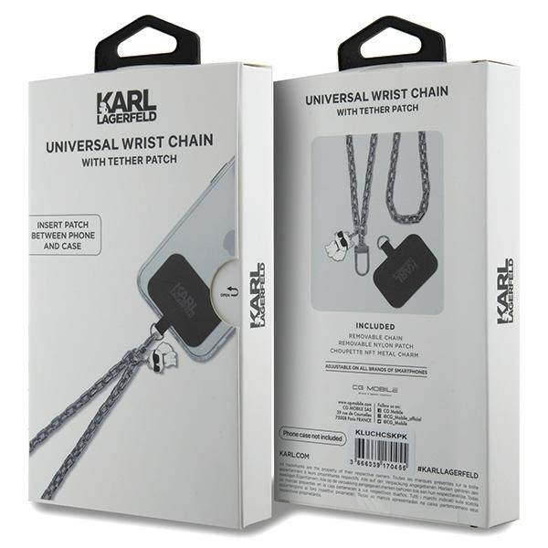 Karl Lagerfeld KLUCHCSKPK Universal Universal Hand Strap Choupette dėklas - sidabrinis