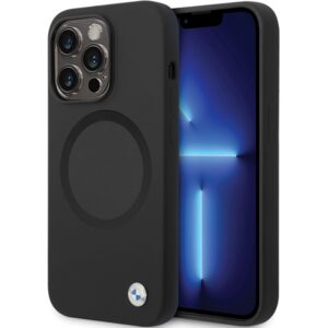 BMW MagSafe silikoninis dėklas iPhone 14 Pro – juodas