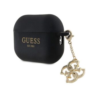 Guess GUAP2LECG4K dėklas, skirtas AirPods Pro 2 dangtelis - juodas skystas silikonas, blizgantis trikampis
