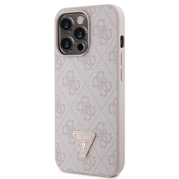 Guess dėklas iPhone 13/13 Pro – rožinis su dirželiu
