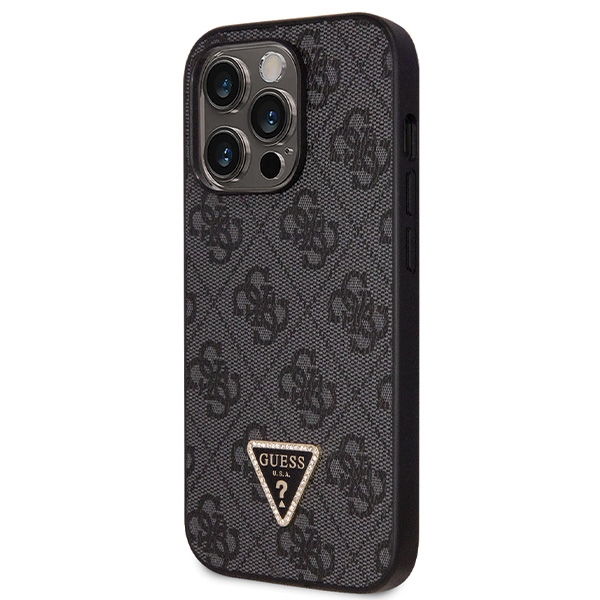 Guess dėklas iPhone 14 Pro – juodas su dirželiu