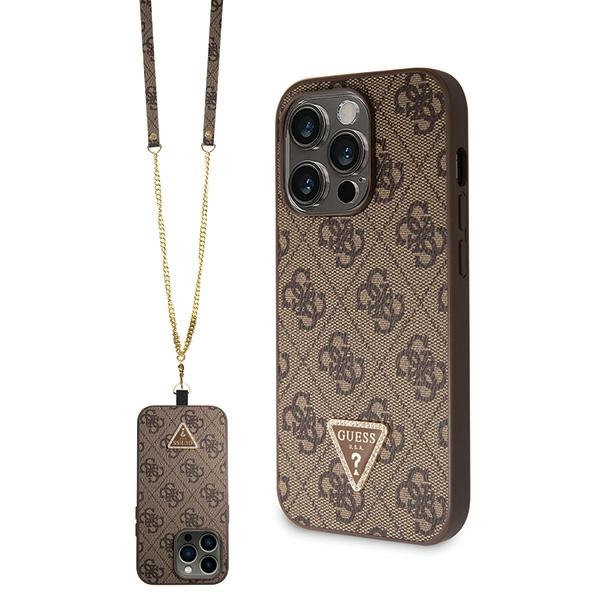 Guess Crossbody 4G dėklas iPhone 14 Pro – rudas