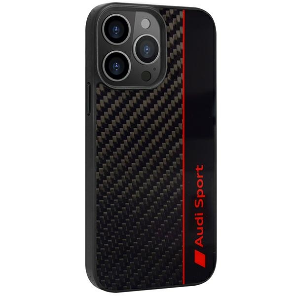Audi Carbon Fiber Stripe dėklas iPhone 13 Pro/13 – juodas