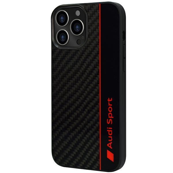 Audi Carbon Fiber Stripe dėklas iPhone 13 Pro/13 – juodas