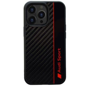 Audi Carbon Fiber Stripe dėklas iPhone 13 Pro Max – juodas