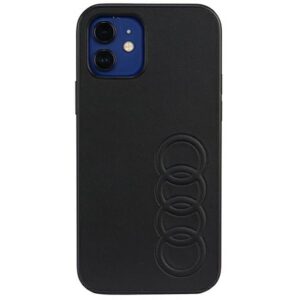 Audi dėklas iPhone 12 / 12 Pro – juodas (eko oda)