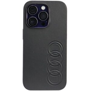 Audi Synthetic Leather dėklas iPhone 14 Pro – juodas