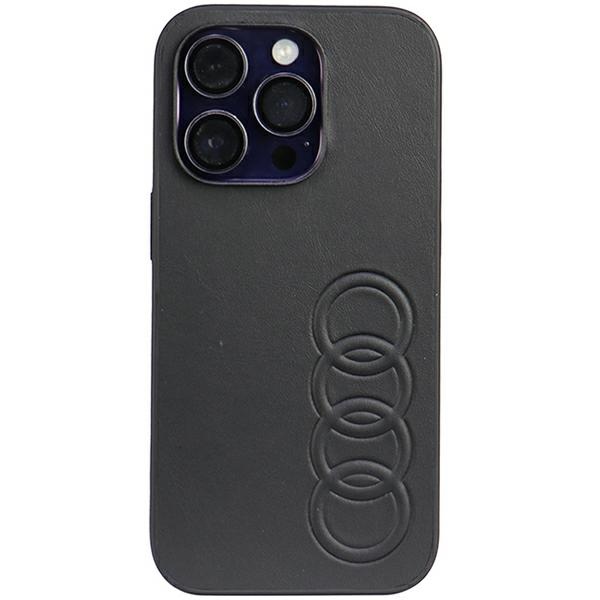 Audi Synthetic Leather dėklas iPhone 14 Pro – juodas