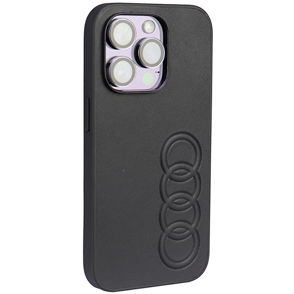 Audi Synthetic Leather dėklas iPhone 14 Pro – juodas