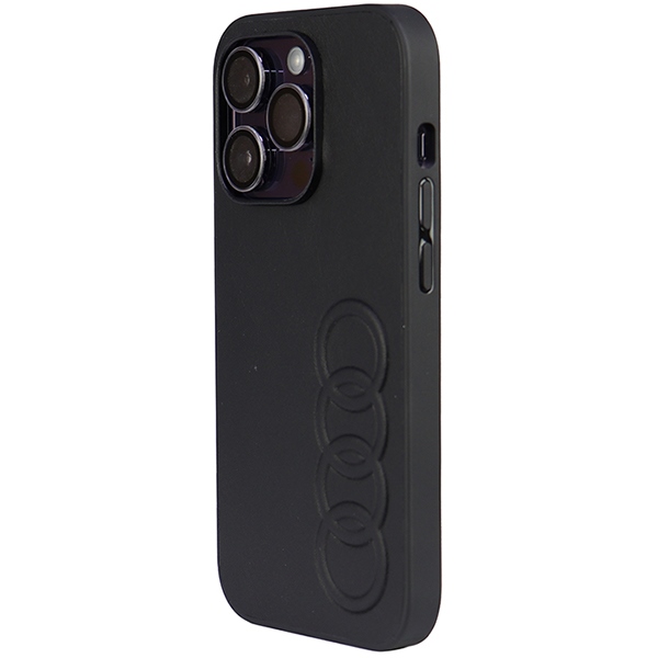 Audi Synthetic Leather dėklas iPhone 14 Pro – juodas