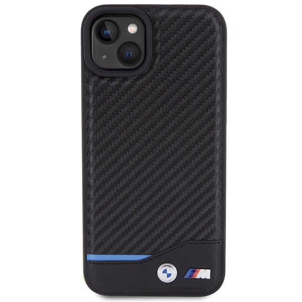 BMW odinis anglies pluošto dėklas iPhone 15 Plus – juodas