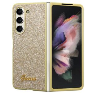 Guess Glitter Script dėklas Samsung Galaxy Z Fold5 – auksinis