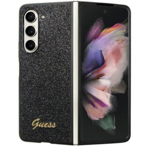 Guess Glitter Script dėklas Samsung Galaxy Z Fold5 – juodas