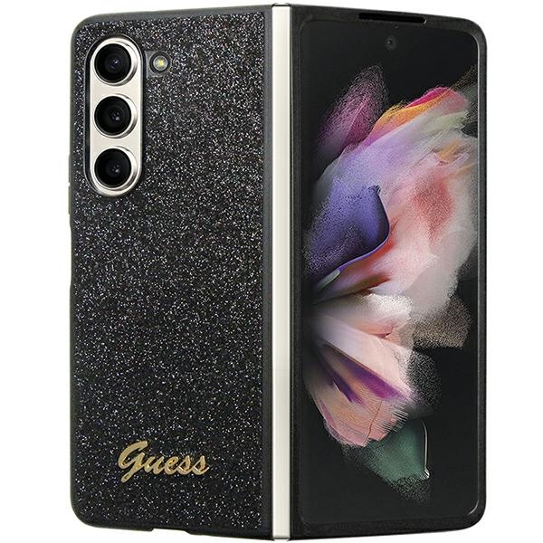 Guess Glitter Script dėklas Samsung Galaxy Z Fold5 – juodas