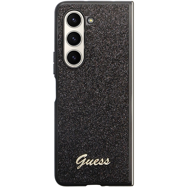 Guess Glitter Script dėklas Samsung Galaxy Z Fold5 – juodas
