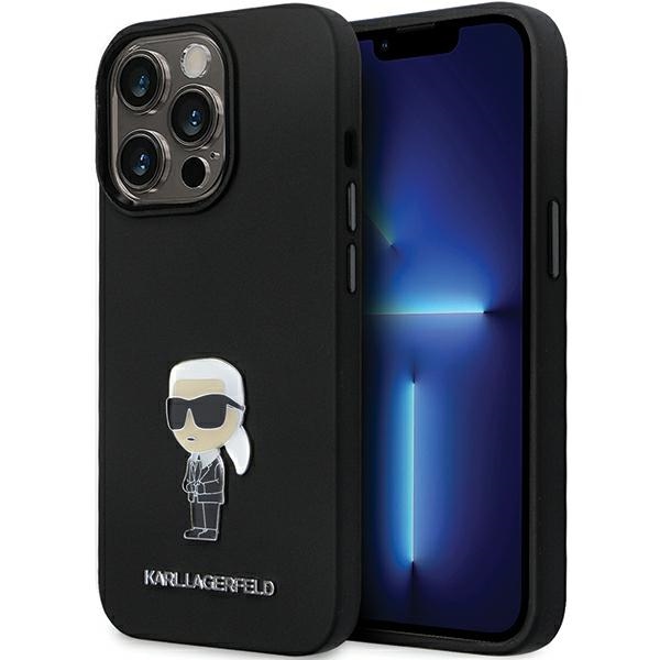 Karl Lagerfeld silikoninis dėklas iPhone 14 Pro – juodas